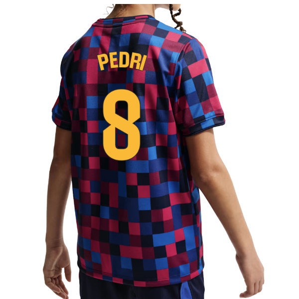 2026 2027 Barcelona Pre Match Shirt Kit (Kids) (Pedri 8)-ProGear Kits
